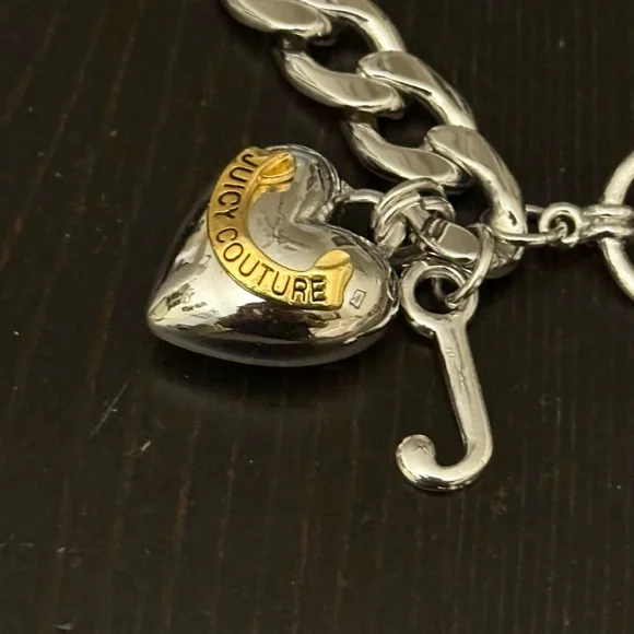 Juicy Couture Silver Charm Chain Necklace NEW - Picture 2 of 5
